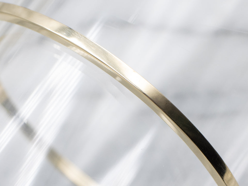 Simple Hinged Yellow Gold Bangle Bracelet