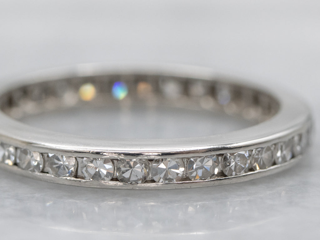 Platinum Channel-Set Diamond Eternity Band