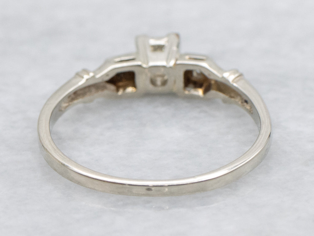 Early 1930s Illusion Set Three-Stone Diamond Engagement Ring