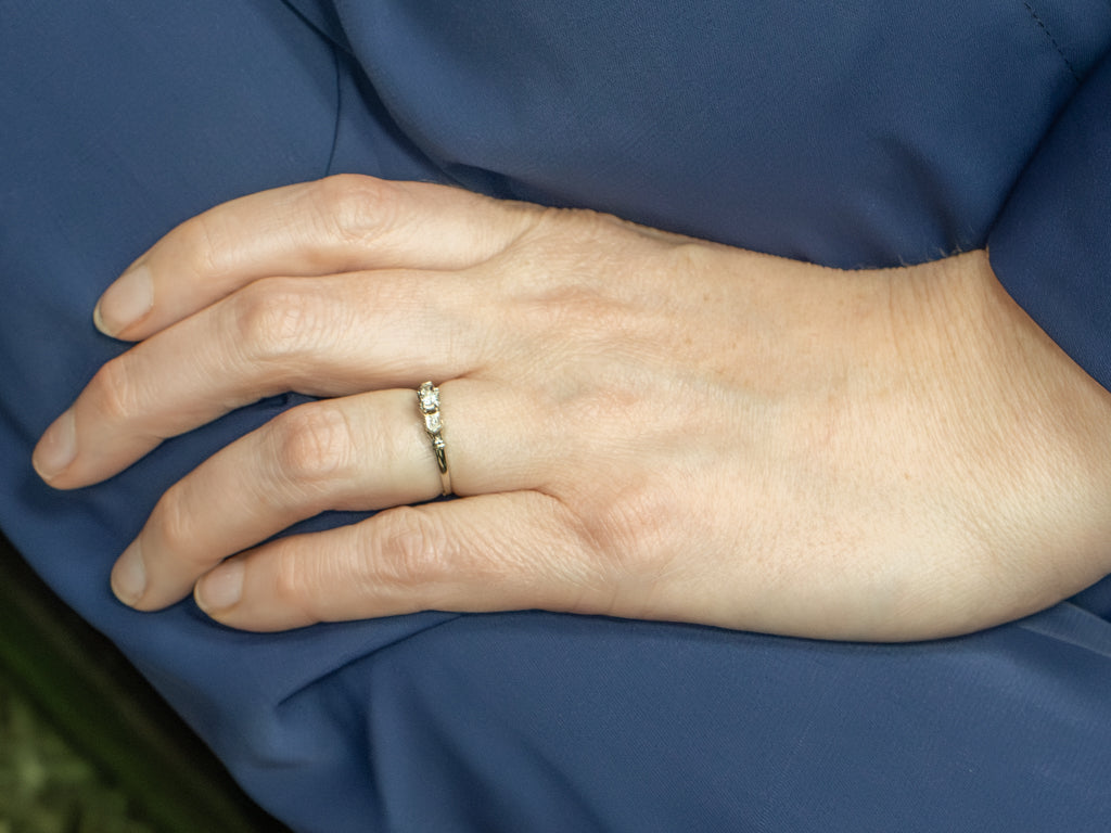 Early 1930s Illusion Set Three-Stone Diamond Engagement Ring