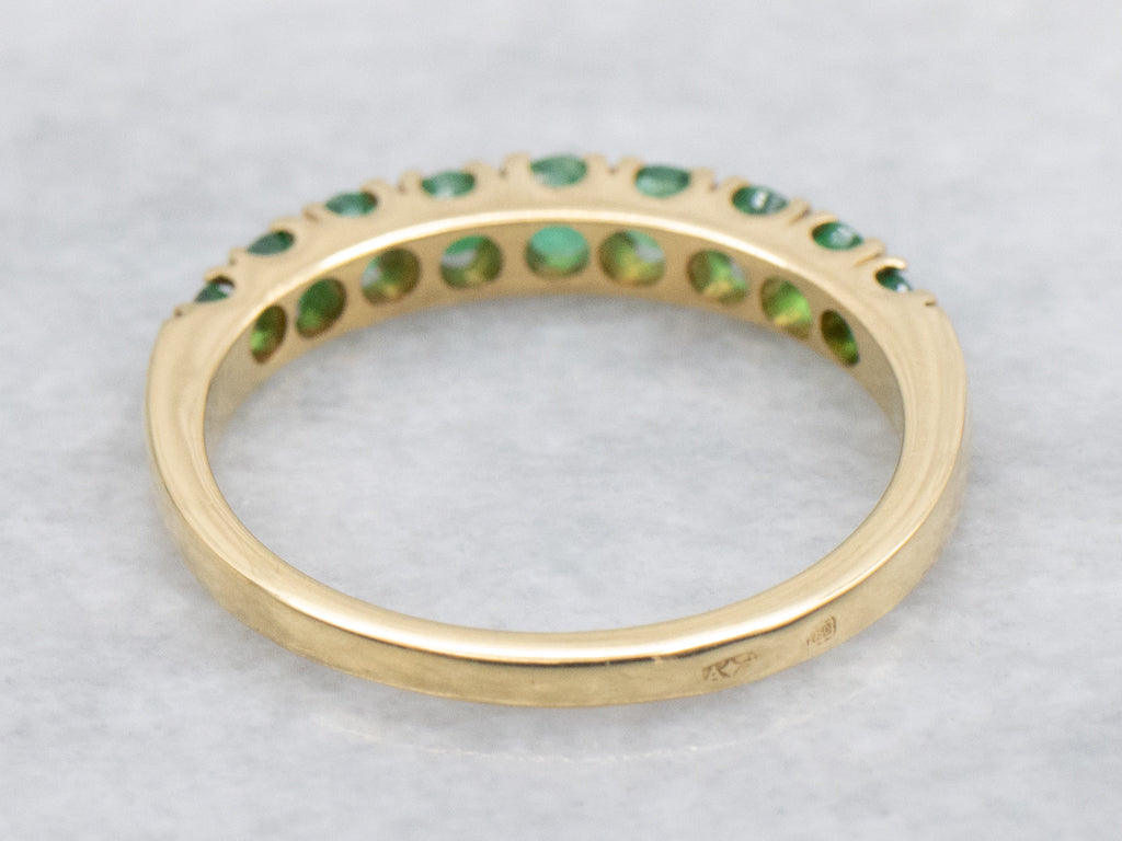18-Karat Yellow Gold and Emerald Gemstone Band