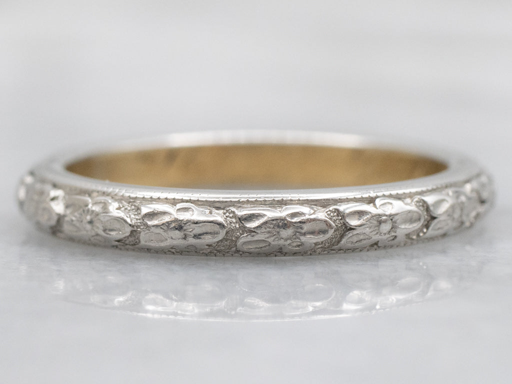 Antique Forget-Me-Not Floral Patterned Band