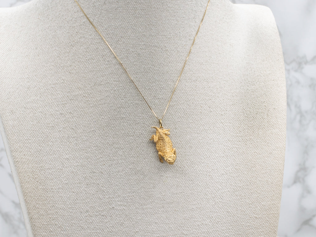 Textured Gold Bearded Dragon Pendant