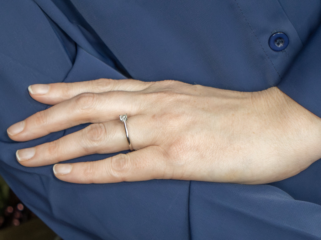 Platinum Princess Cut Diamond Solitaire Engagement Ring