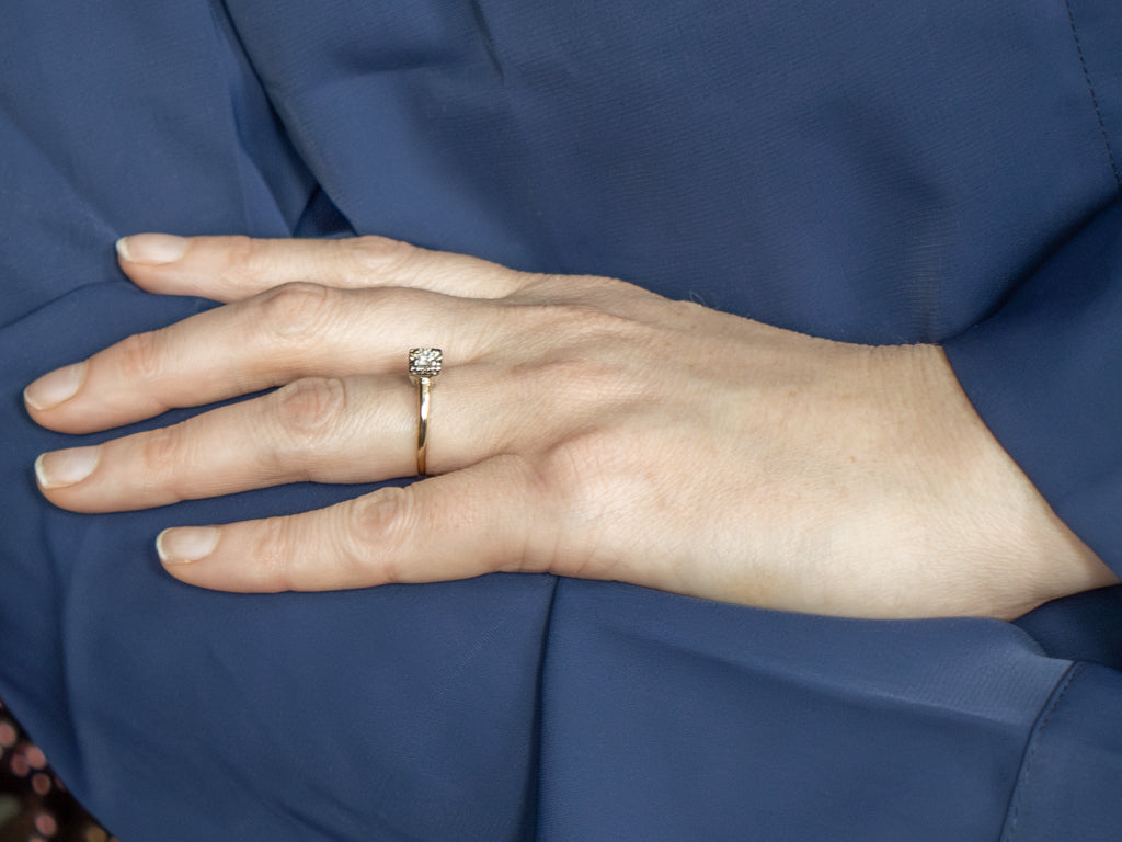 Vintage 1950s European Cut Diamond Solitaire Engagement Ring
