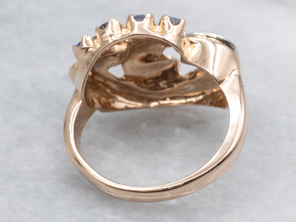 Retro-Era Diamond and Sapphire Statement Ring