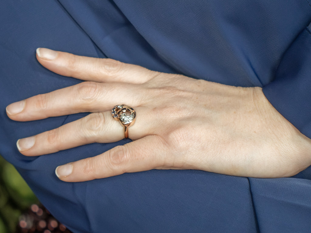 Retro-Era Diamond and Sapphire Statement Ring