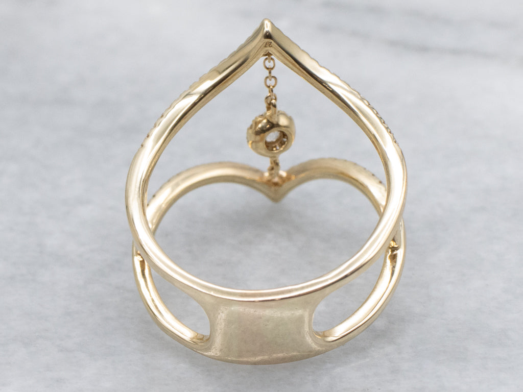 Modern Crown of Light Floating Diamond Nova Ring