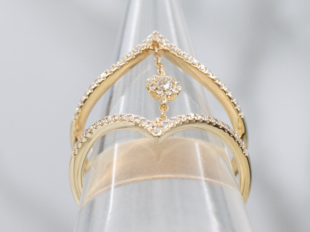 Modern Crown of Light Floating Diamond Nova Ring