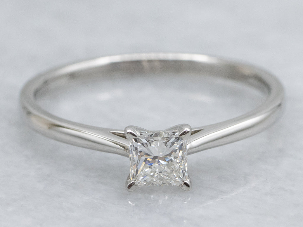 Platinum Princess Cut Diamond Solitaire Engagement Ring