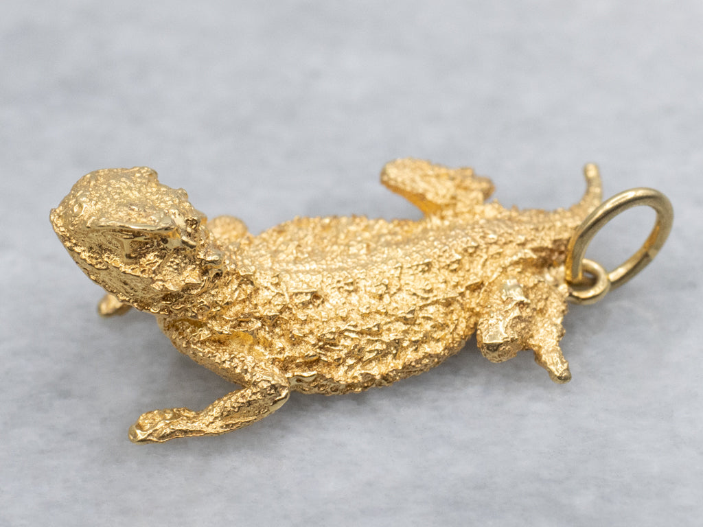 Textured Gold Bearded Dragon Pendant