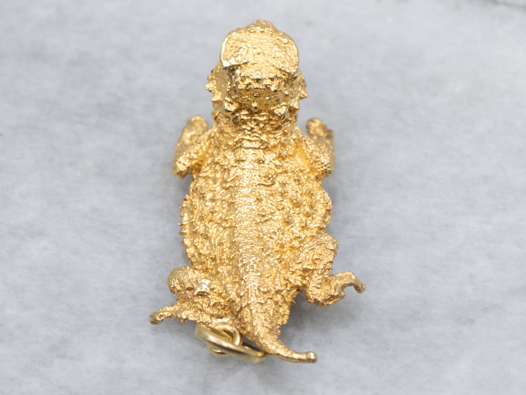 Textured Gold Bearded Dragon Pendant