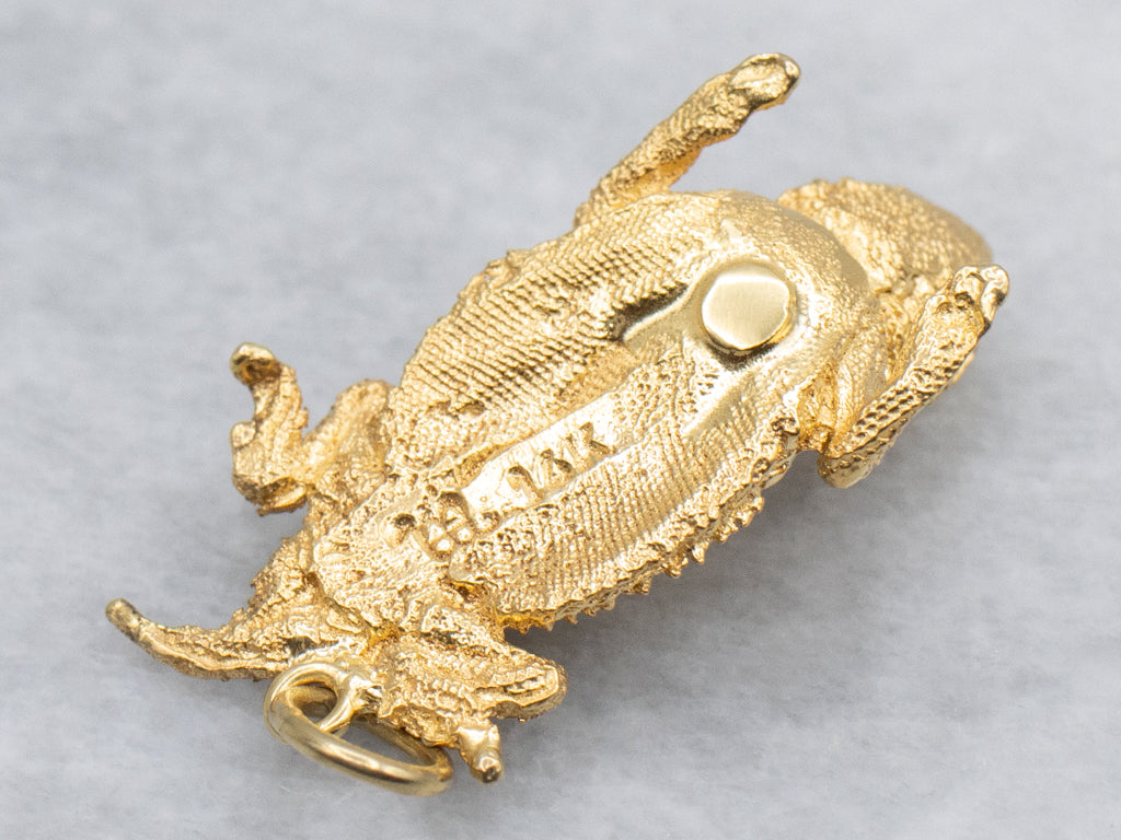 Textured Gold Bearded Dragon Pendant