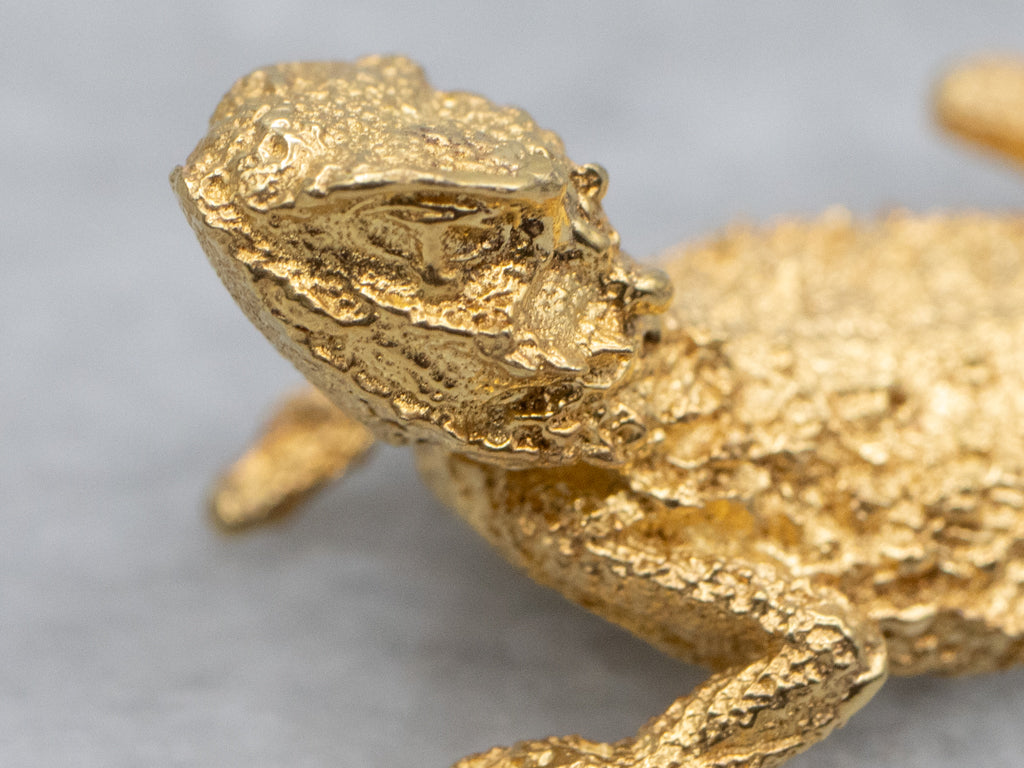 Textured Gold Bearded Dragon Pendant