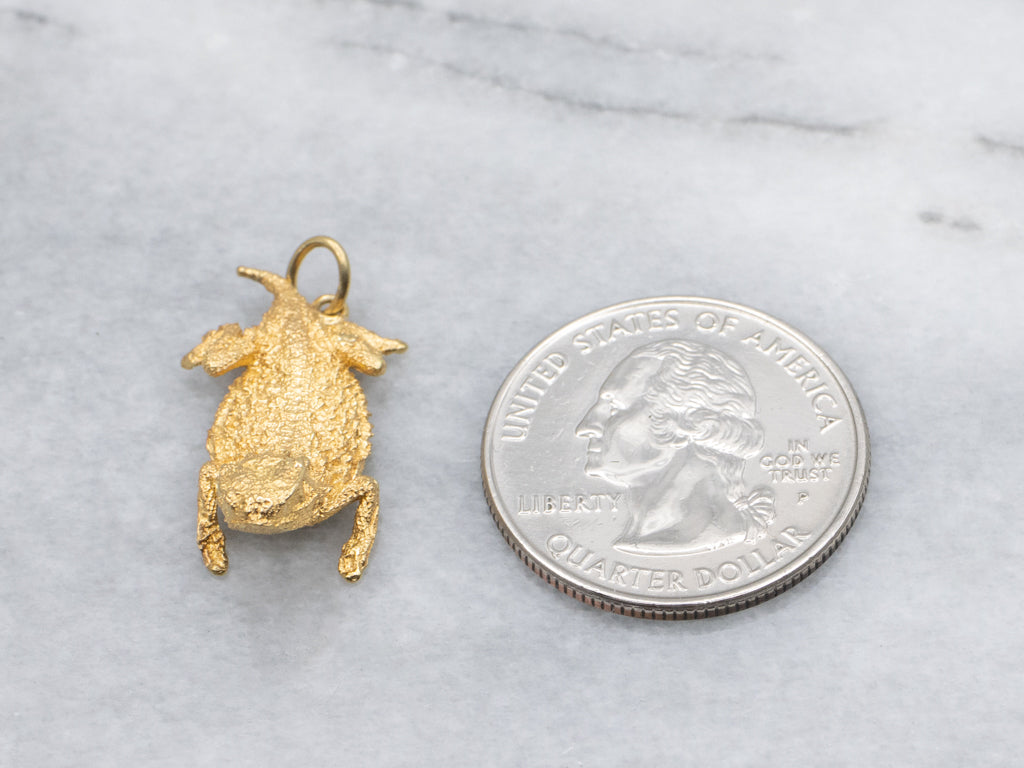 Textured Gold Bearded Dragon Pendant
