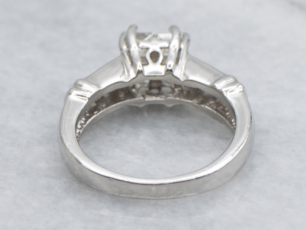 Modern Mix-Cut Diamond and Platinum Engagement Ring