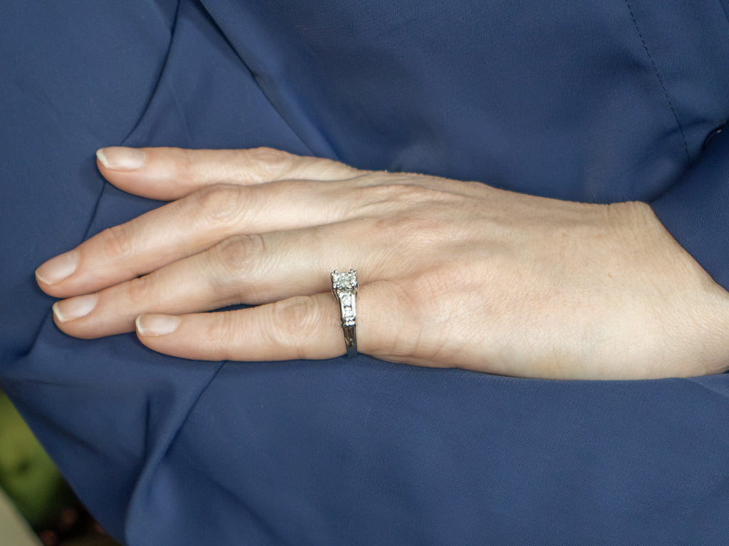 Modern Mix-Cut Diamond and Platinum Engagement Ring