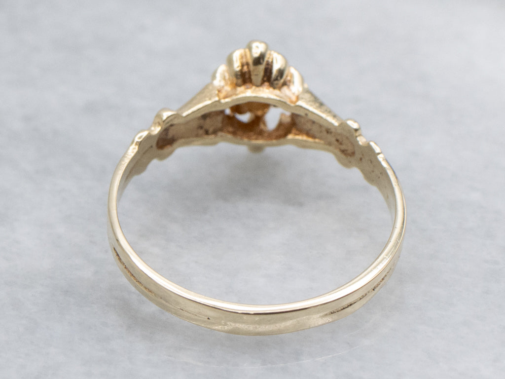 Antique Diamond Buttercup Solitaire Engagement Ring