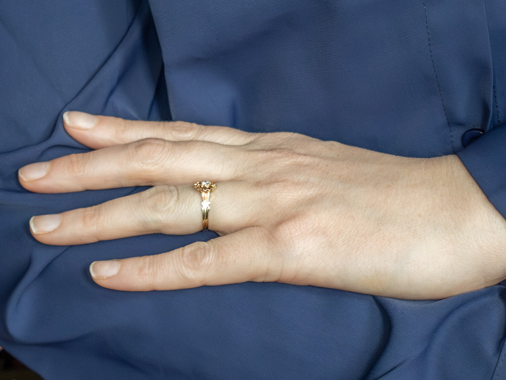 Antique Diamond Buttercup Solitaire Engagement Ring