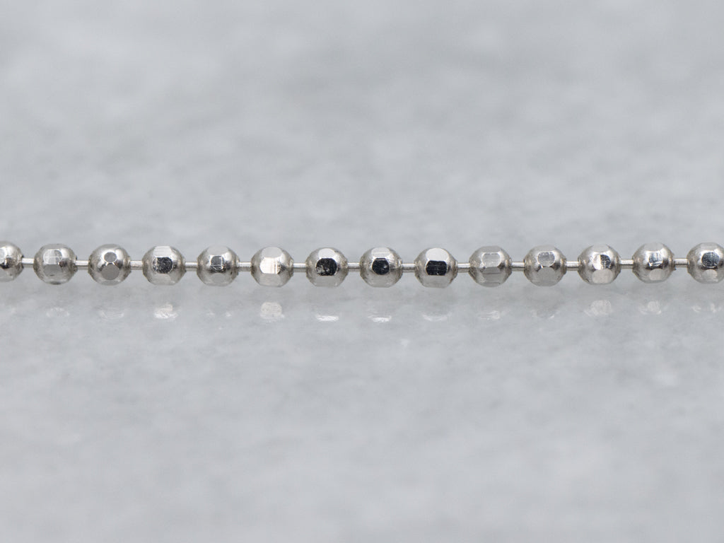 White Gold Blue Topaz Gemstone Station Necklace
