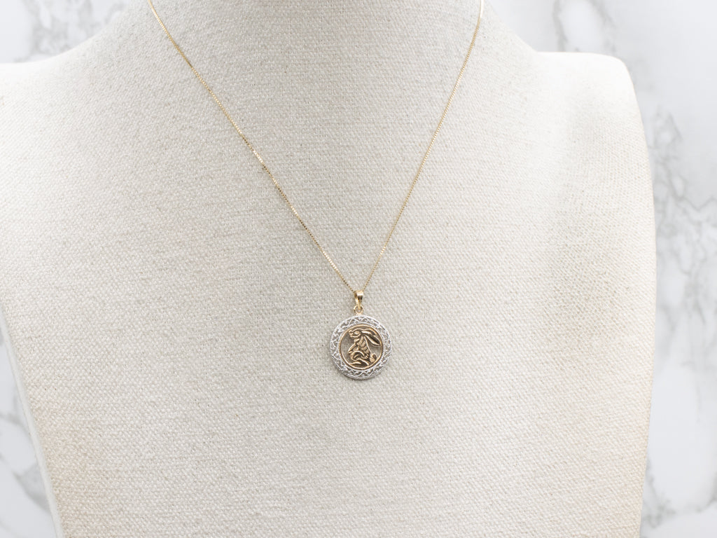 Mix-Era Rabbit and Gold Floral Filigree Pendant