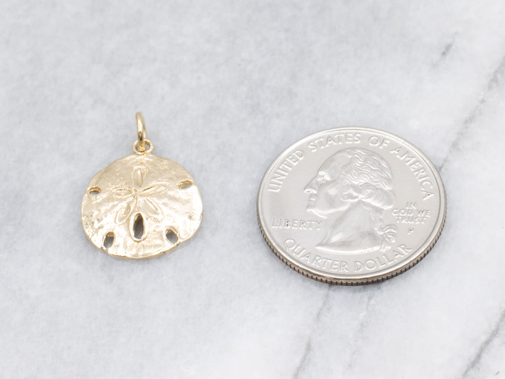 Yellow Gold Sand Dollar Pendant