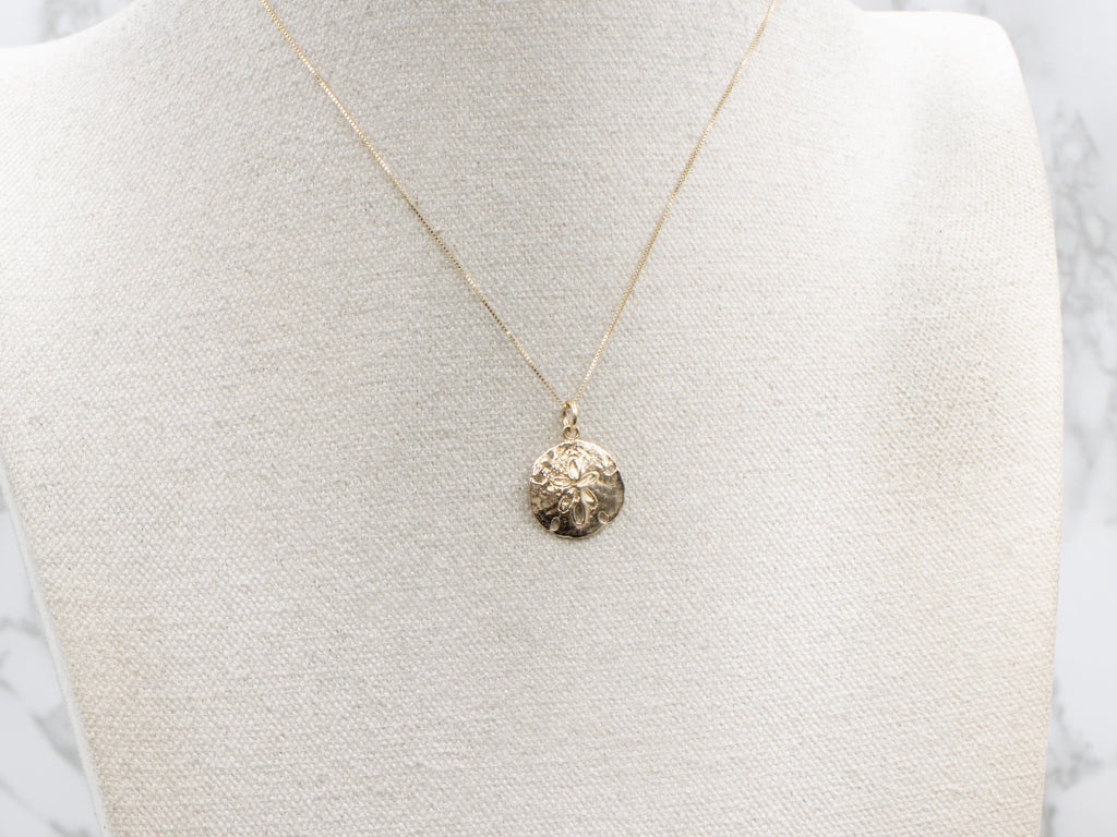 Yellow Gold Sand Dollar Pendant