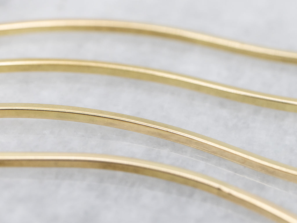 Minimalist Yellow Gold Curved Threader Earrings