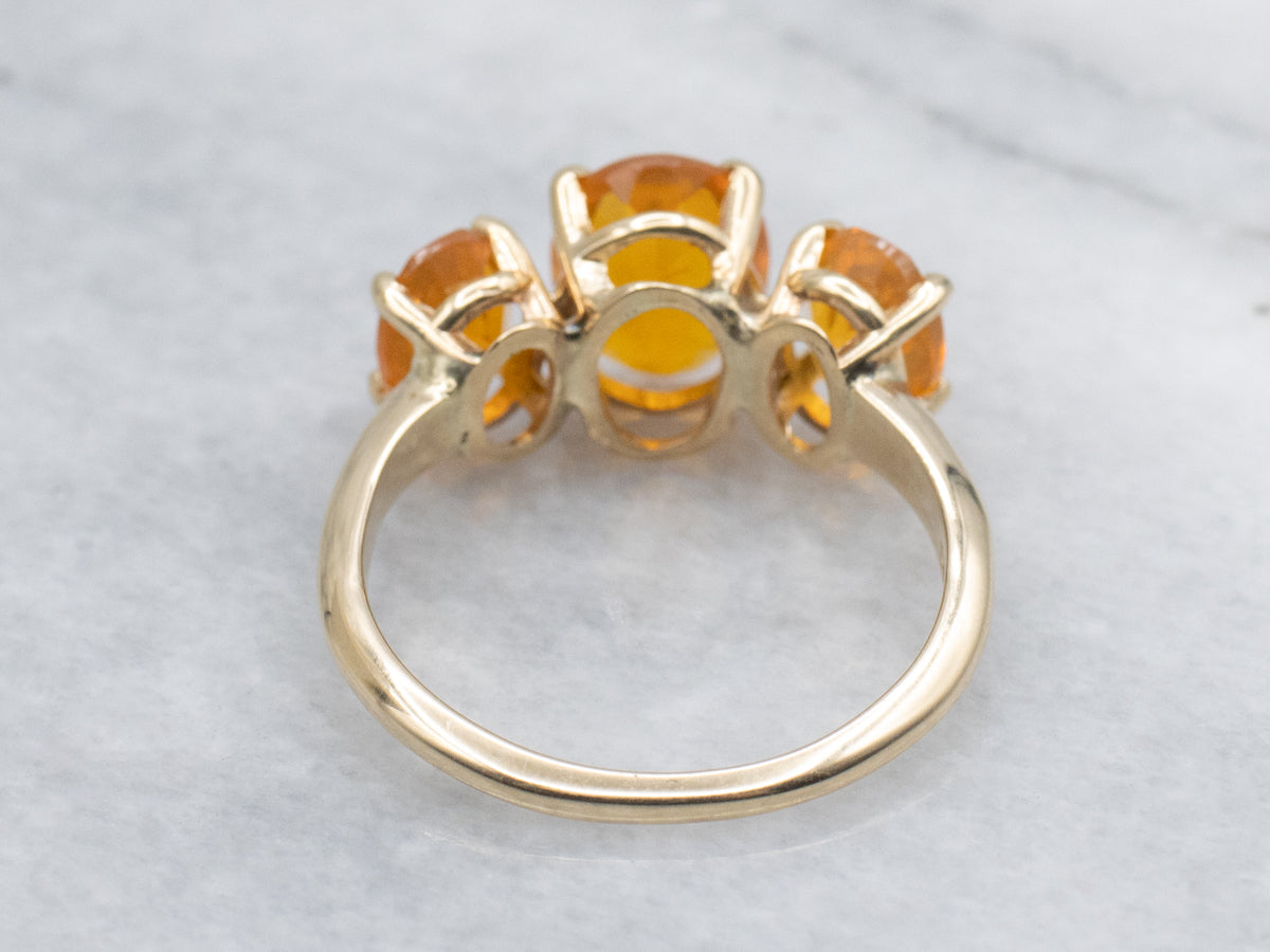 Triple Fire Opal and Gold Ring