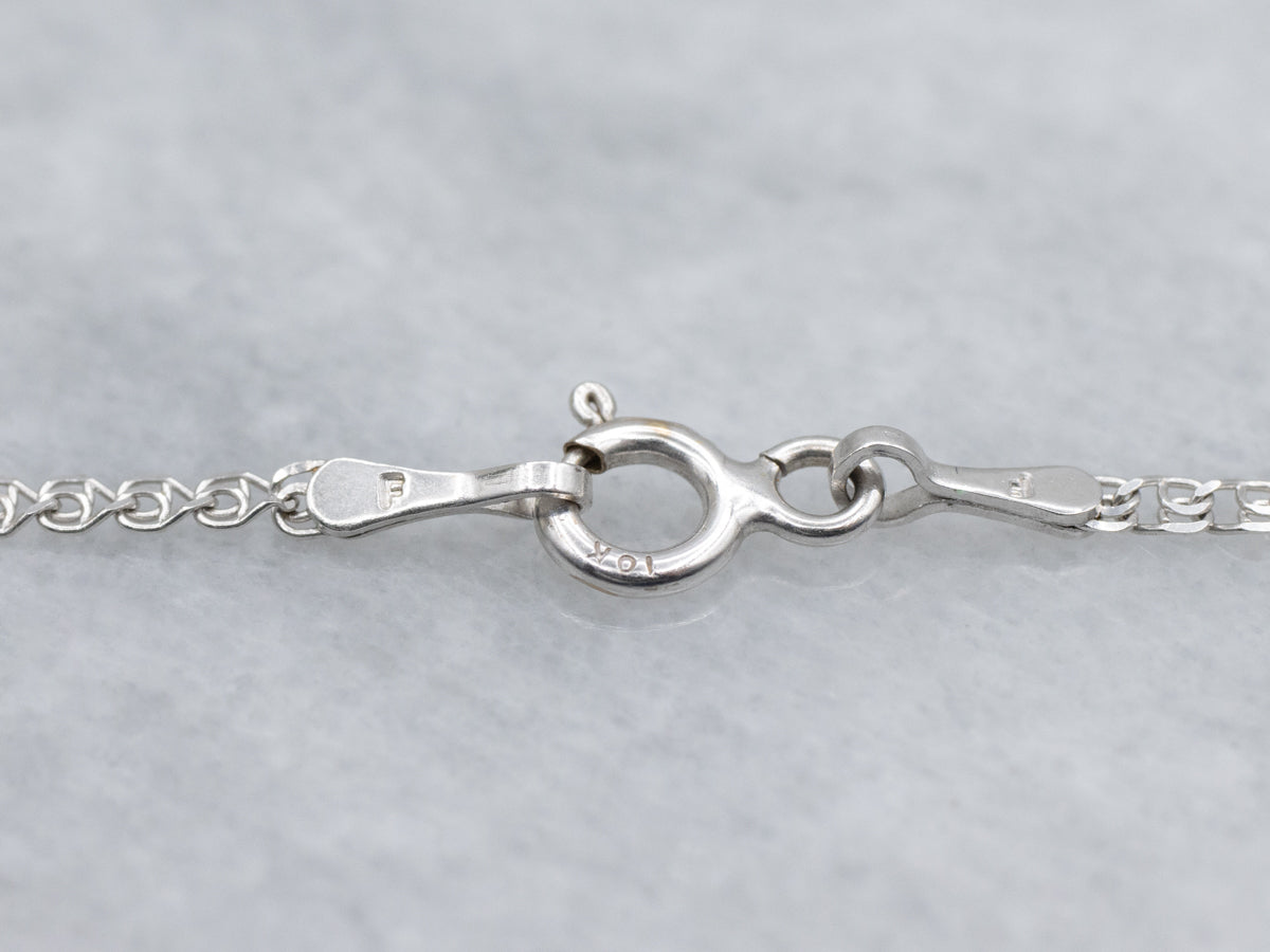 White Gold Aquamarine and Diamond Pendant Necklace