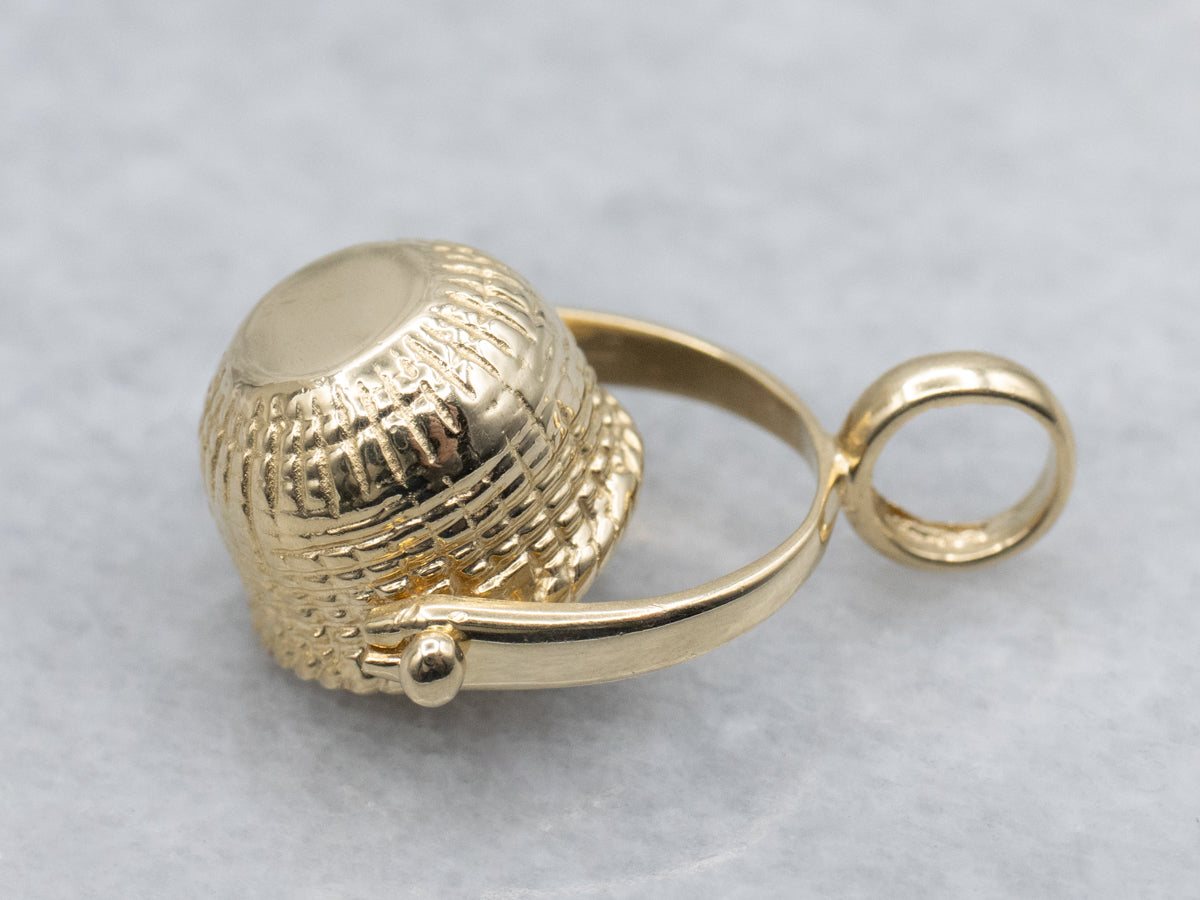 Yellow Gold Nantucket Basket Charm Pendant