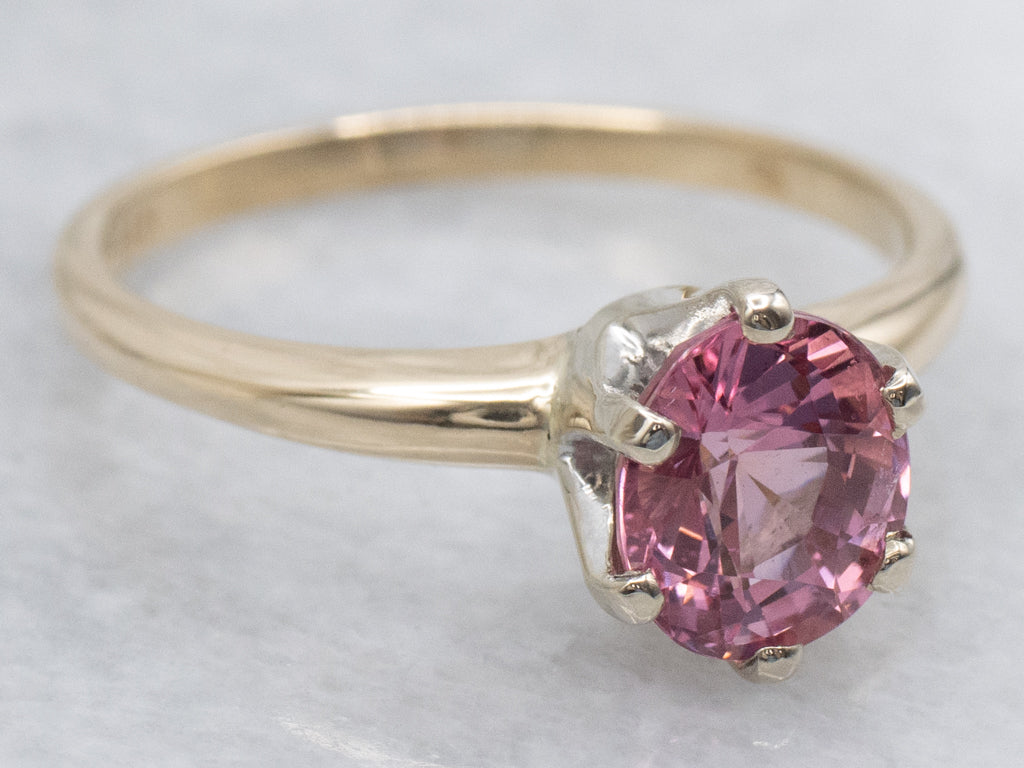 Cushion-Cut Pink Spinel Solitaire Ring