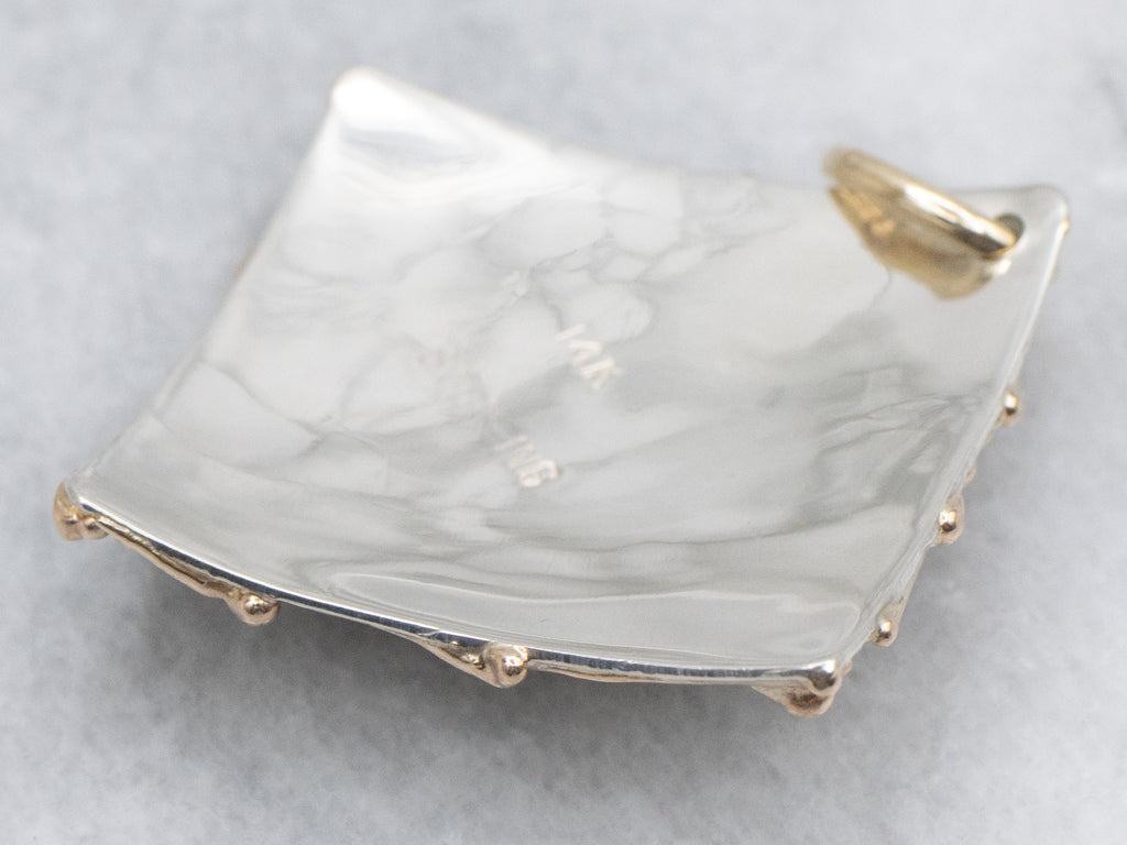 US Navy Symbol Sterling Silver and Yellow Gold Pendant