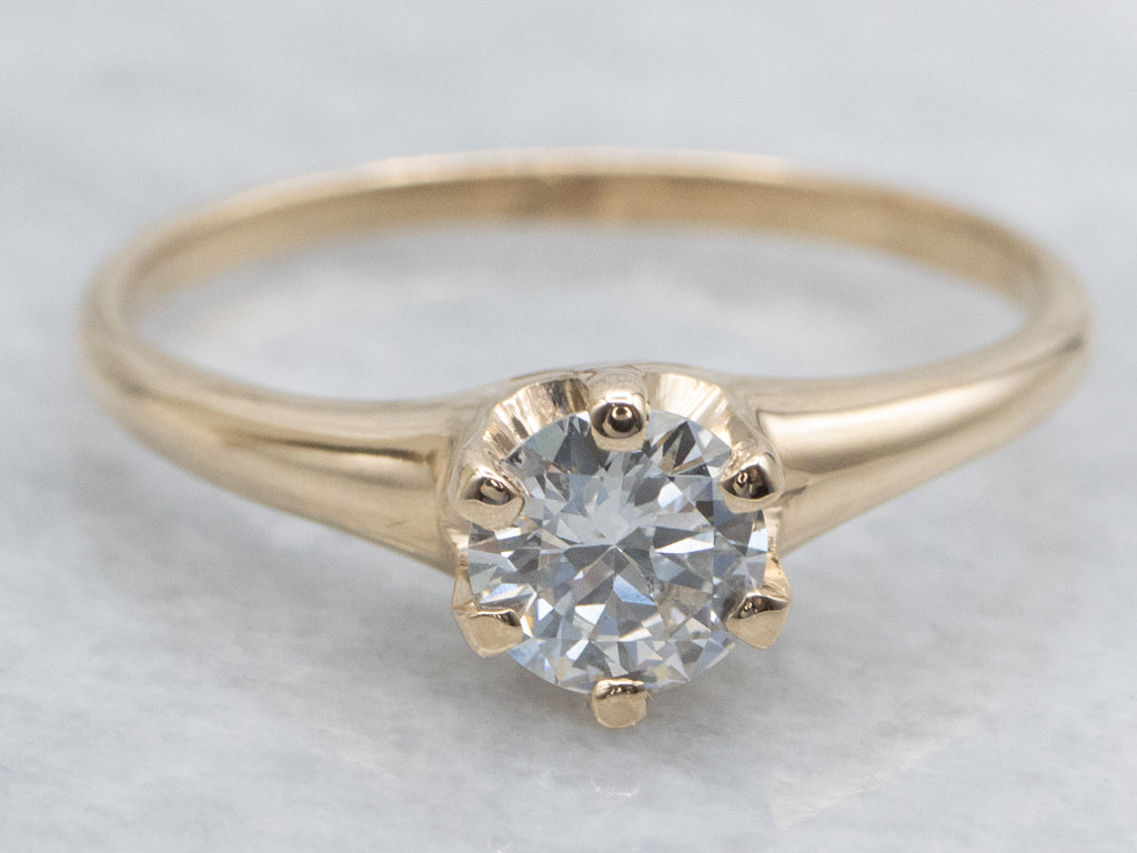 Yellow Gold GIA Certified Diamond Solitaire Engagement Ring