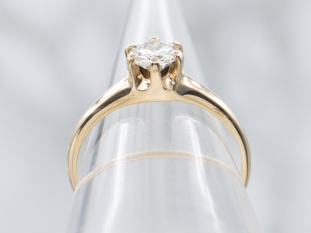 Yellow Gold GIA Certified Diamond Solitaire Engagement Ring