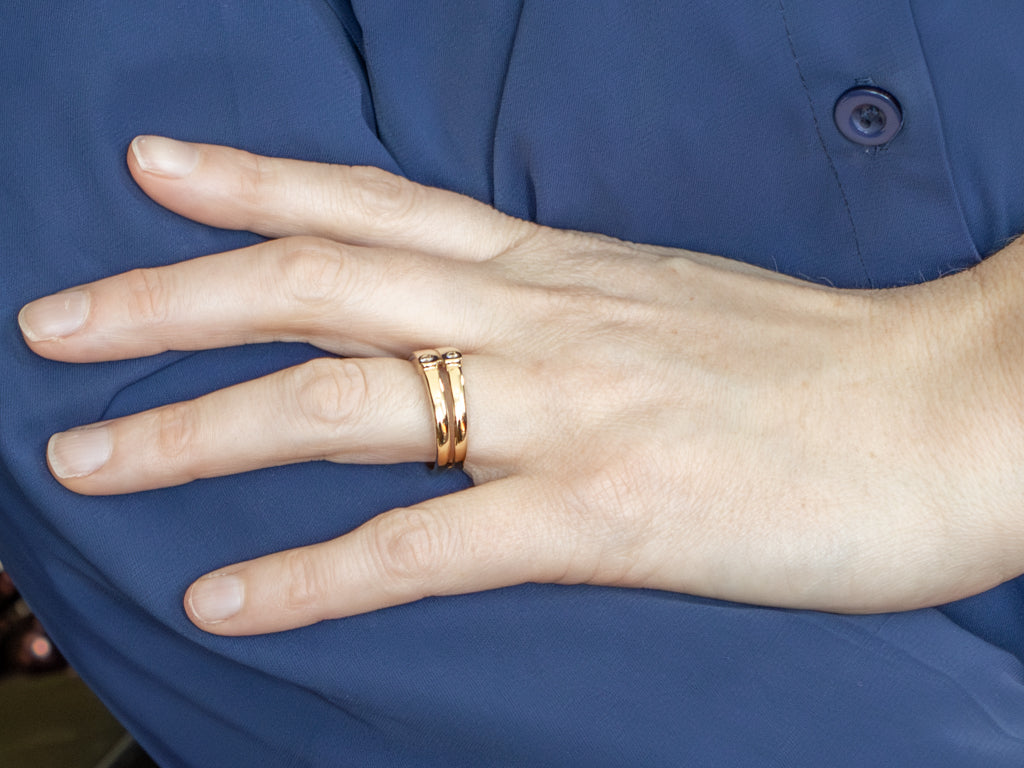 Diamond Yellow Gold Double Bypass Band