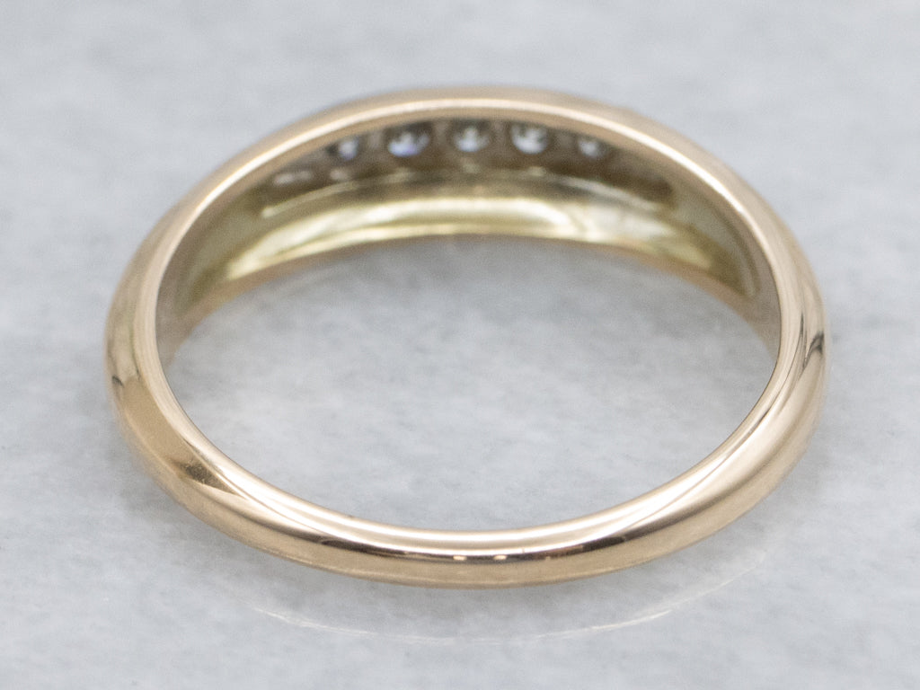 Vintage Orange Blossom Diamond Two-Tone Gold Band