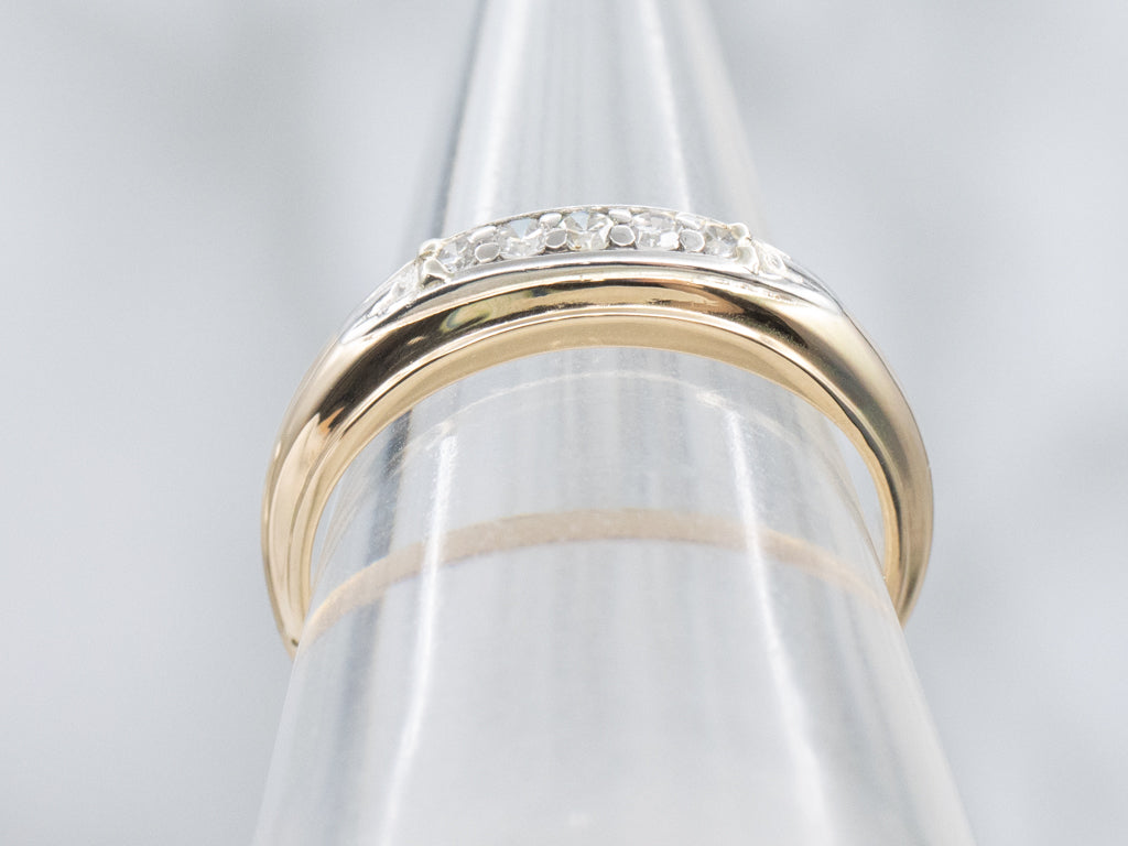 Vintage Orange Blossom Diamond Two-Tone Gold Band