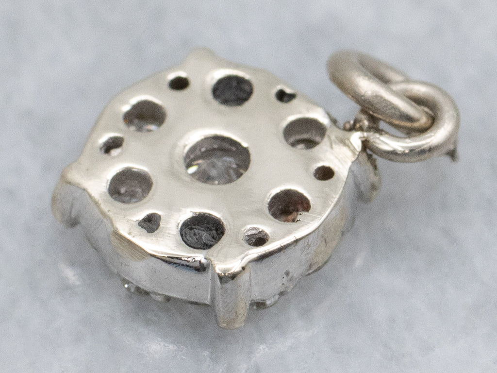 White Gold Brilliant Diamond Cluster Pendant