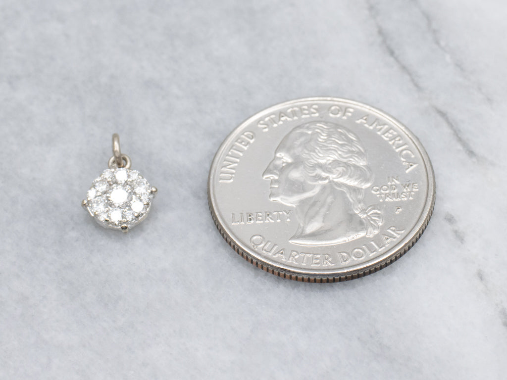 White Gold Brilliant Diamond Cluster Pendant