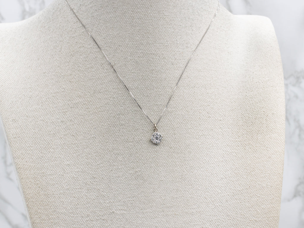 White Gold Brilliant Diamond Cluster Pendant