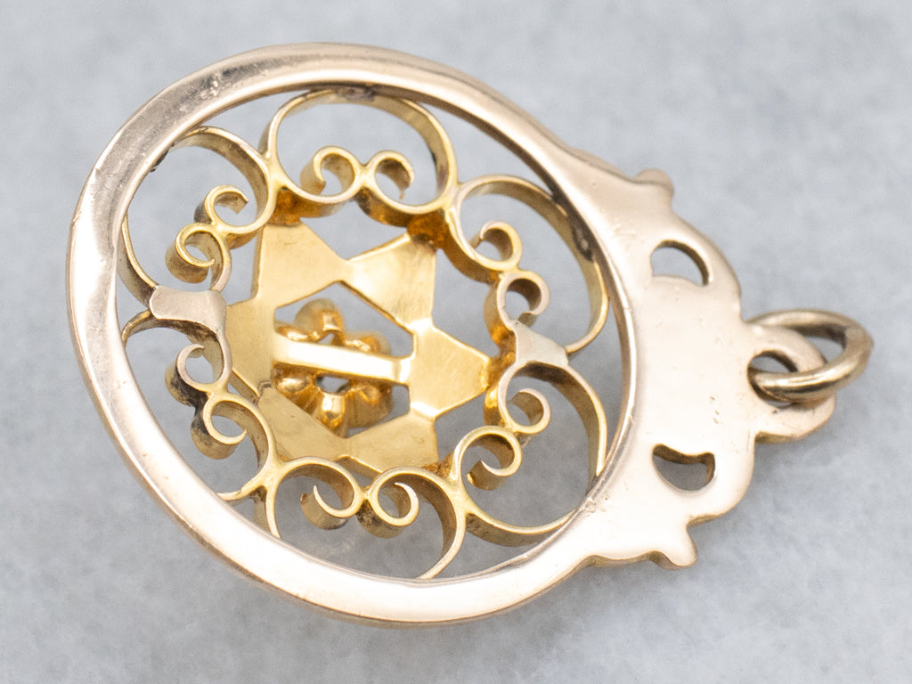 Buttercup-Set Emerald Doublet and Black Enamel Gold Star Pendant