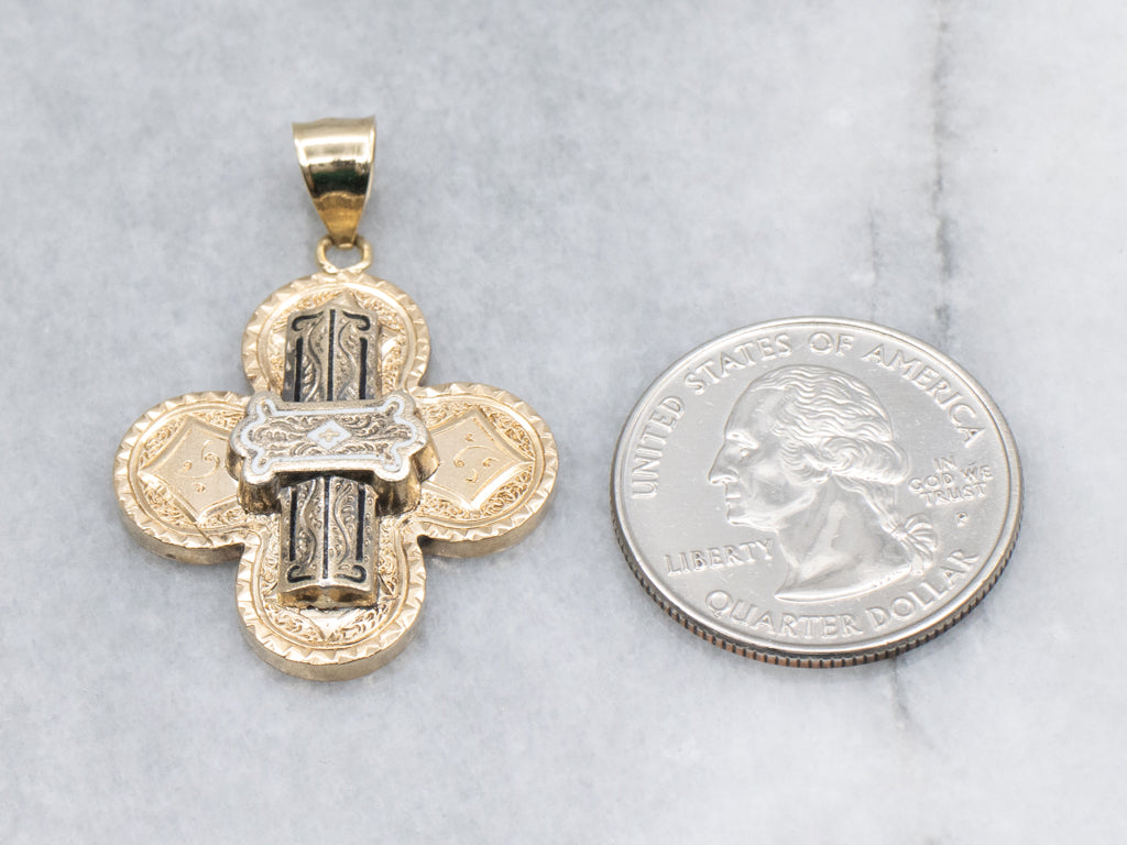 Antique Victorian Cross Brooch Conversion Pendant