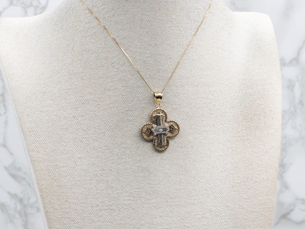 Antique Victorian Cross Brooch Conversion Pendant