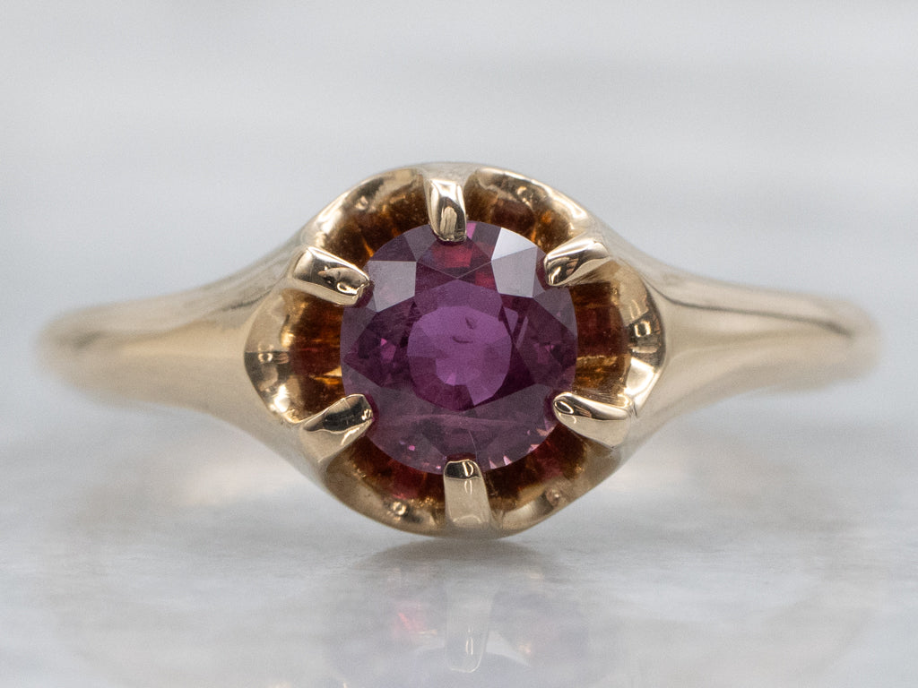 Antique Belcher-Set Ruby Solitaire Ring