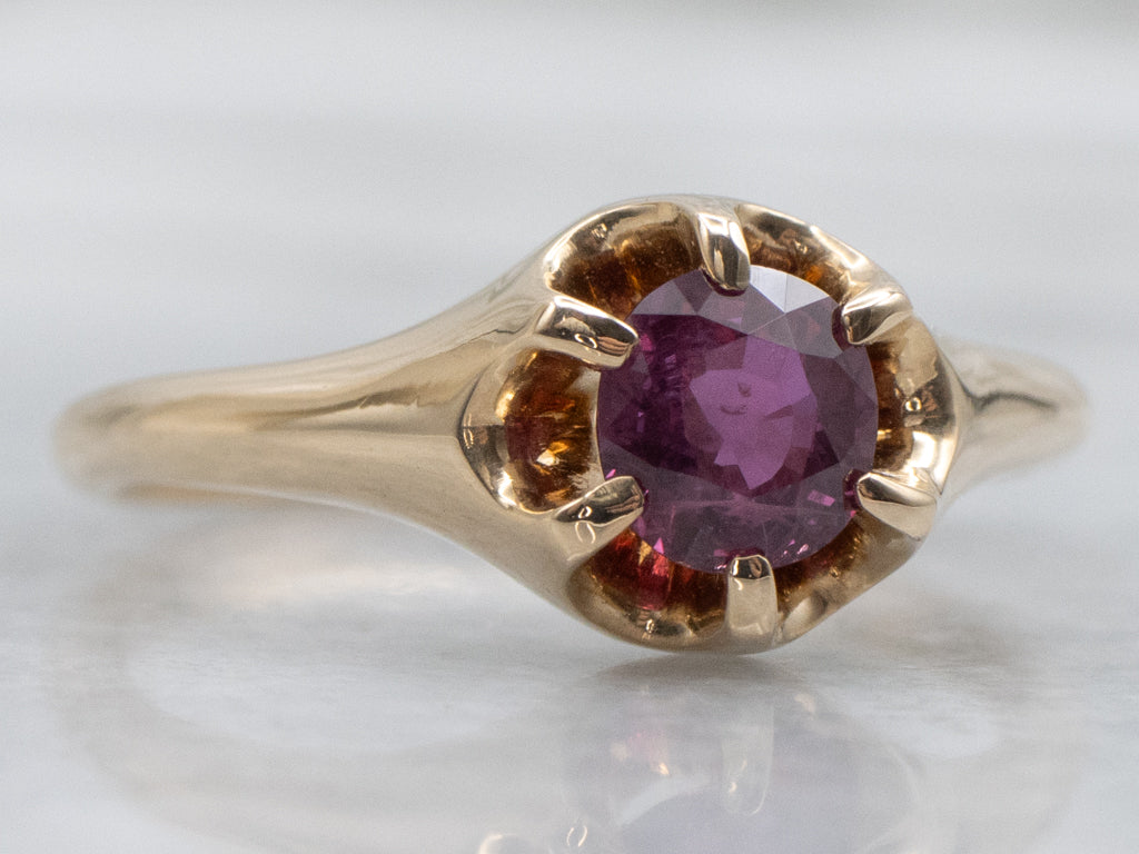 Antique Belcher-Set Ruby Solitaire Ring