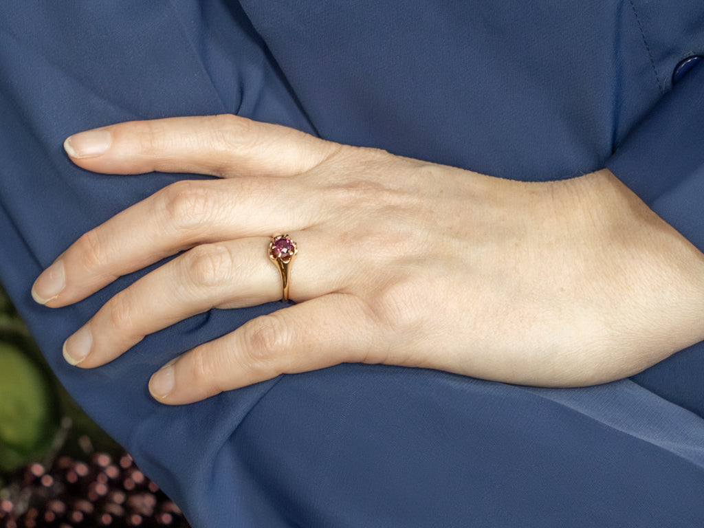 Antique Belcher-Set Ruby Solitaire Ring