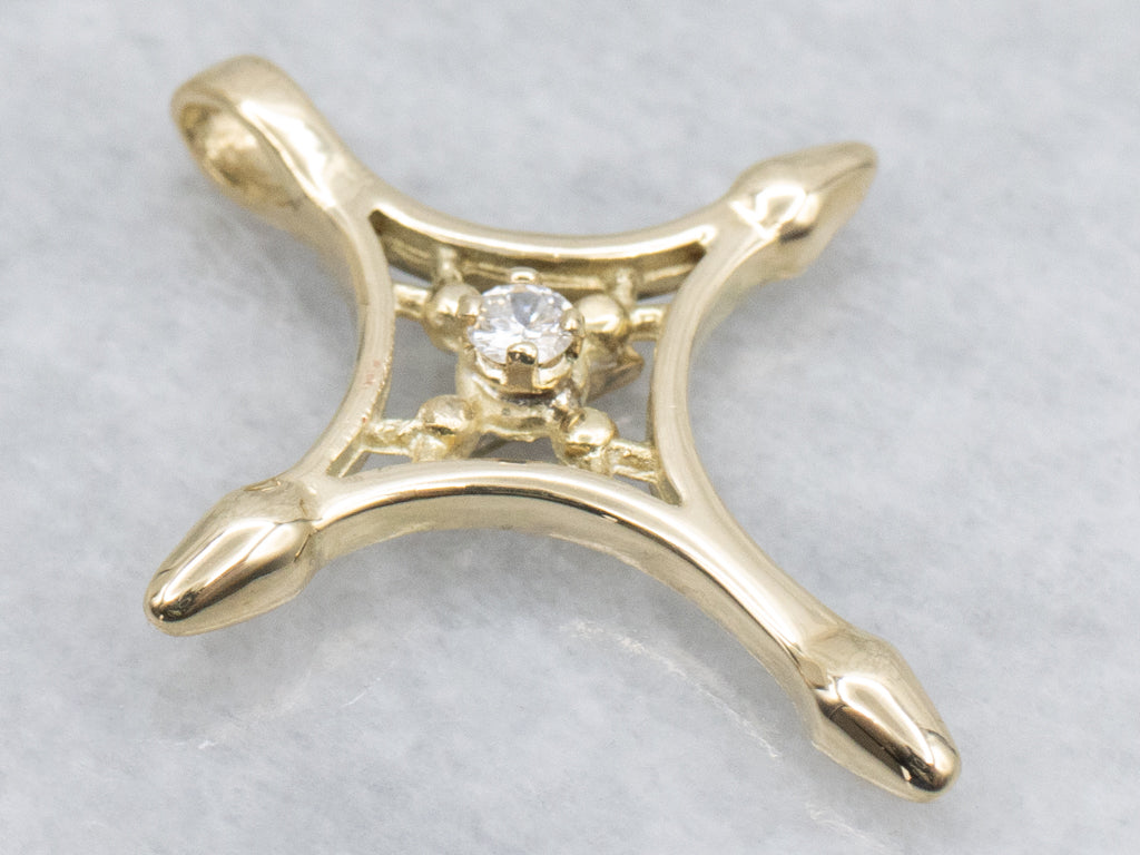Yellow Gold Diamond North-Star Pendant