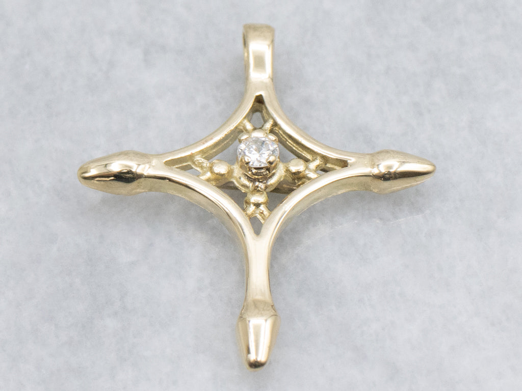 Yellow Gold Diamond North-Star Pendant
