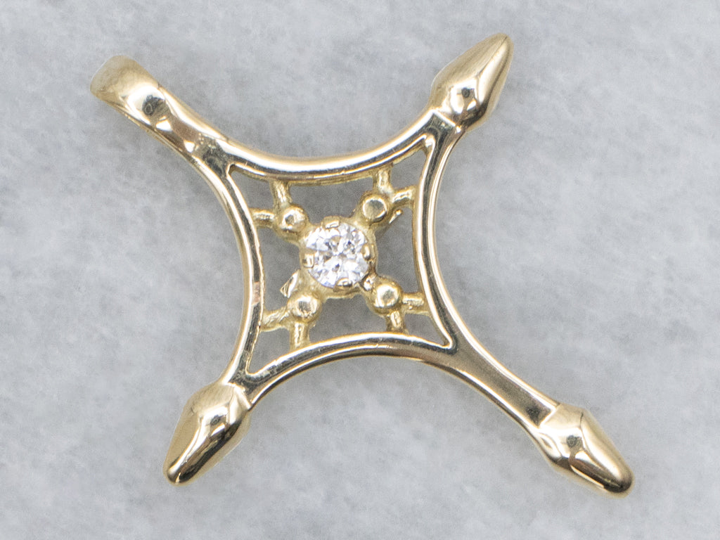 Yellow Gold Diamond North-Star Pendant